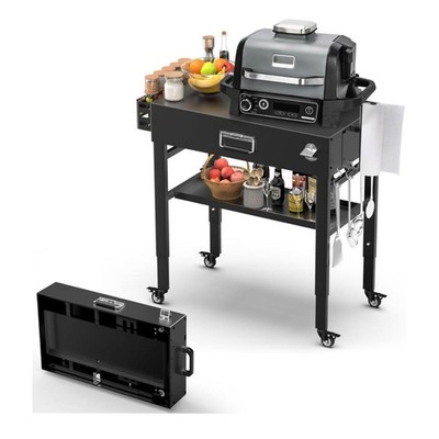 Denmay Tragbarer Grillwagen mit Rad für Weber Q1200, Q1000, Q2200, Q2000 Serie,
