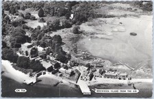 RPPC Vintage Postcard Brownsea Island Castle Aerial Poole Dorset England