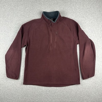 Kathmandu Mens Bio Fleece Lightweight 1/2 Zip Jumper Sweater Sz L Maroon DEFECTS