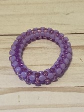 Purple Tri-Bead Bracelet Beaded Bracelet Girls Kids Jewelry Handmade Birthday