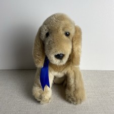 FAO Schwarz Toys R Us Golden Retriever Puppy Dog Plush Blue Ribbon 2013