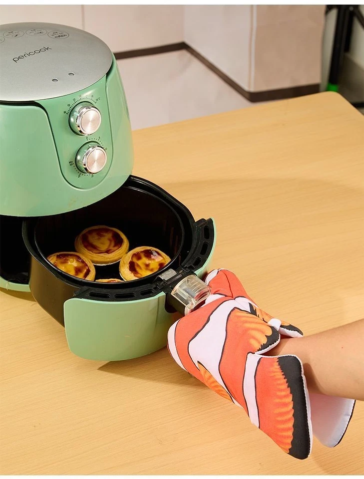 Lindos guantes resistentes al calor Nemo Clownfish horno para hornear resistentes a altas temperaturas Foto 4 de 4