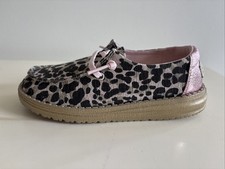 Hey Dude Girl's Wendy Youth Leo Nut Size 13 Girl s Lace Up Shoes Leopard 13