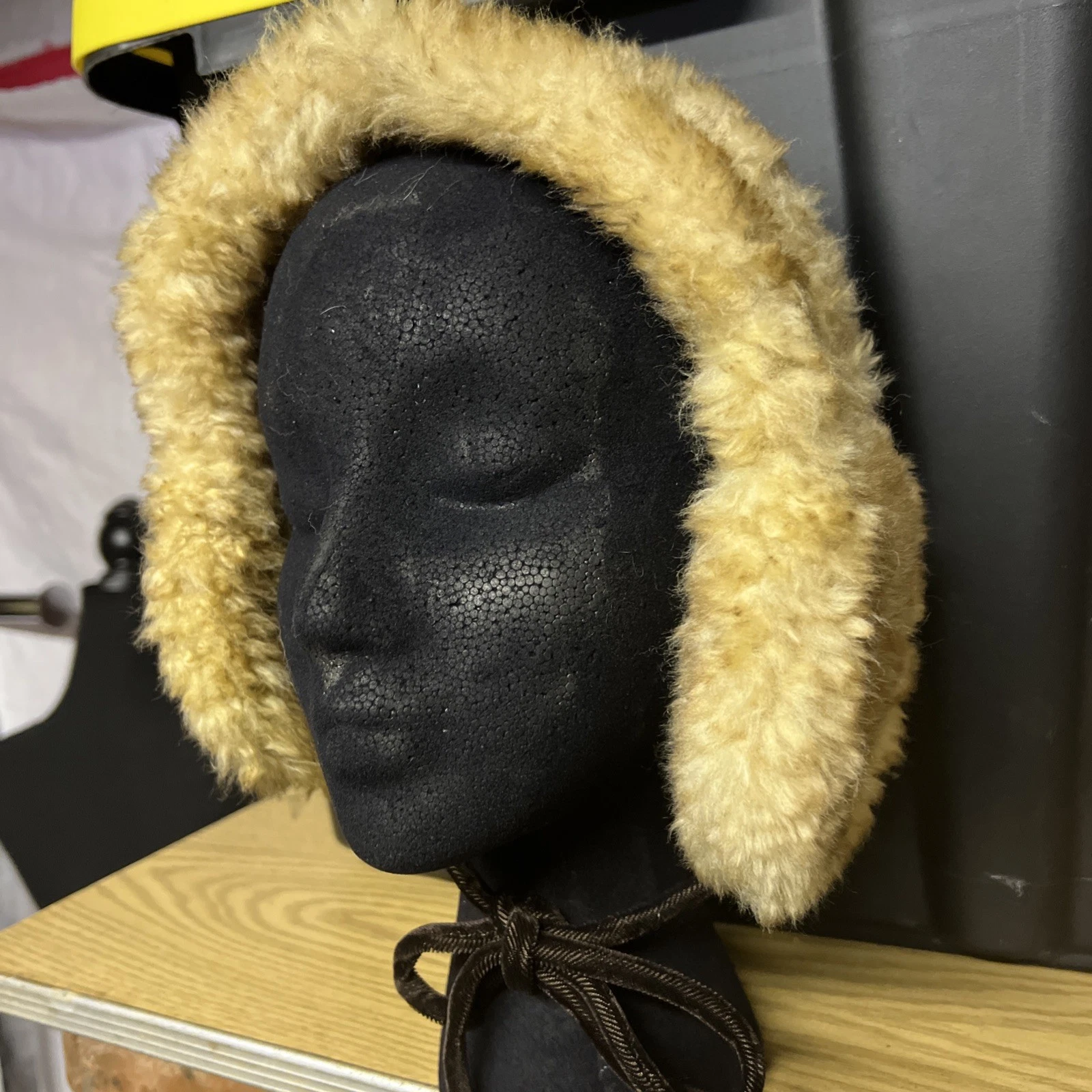 vintage 1950s ear muffs SHEARLING sheep wool Sobels