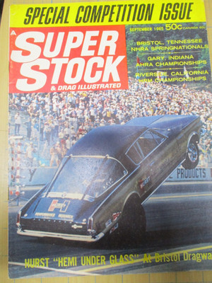 BACK ISSUE SUPER STOCK & DRAG ILLUSTRATED SEPTEMBER 1965, US 30 GARY, IN, HEMI