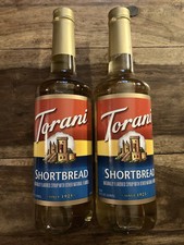  2x Pack Torani Shortbread Syrup 750 ml ea Glass Bottles Drink Flavoring Mixer