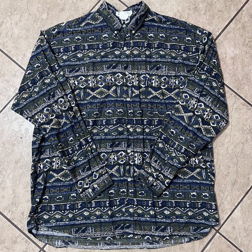 Columbia, Vintage Columbia Sportswear Aztec Tribal Southwestern Long Sleeve Button Up 2xl
