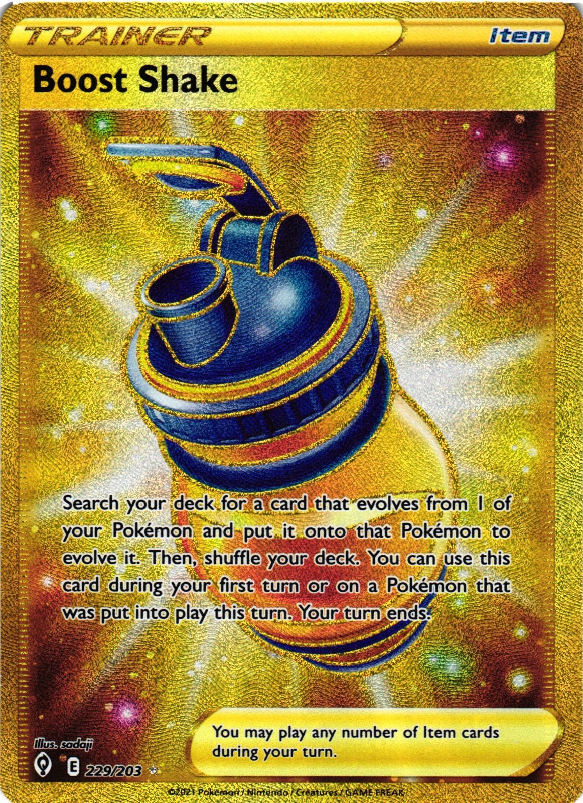 Pokemon TCG Boost Shake Secret Rare SWSH07: Evolving Skies 229/203 NM