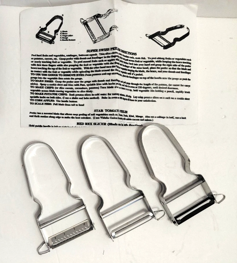 Swiss Rex Vegetable Peeler - 3 different Blades NEW
