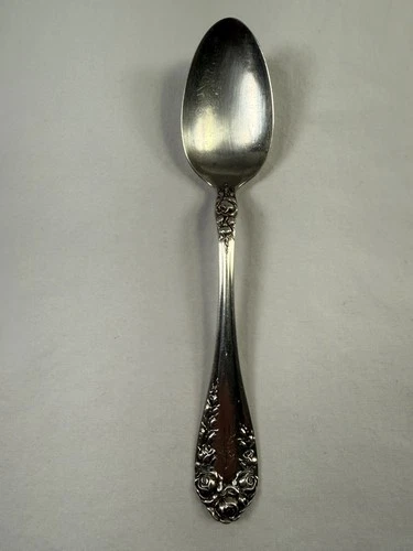 Rose by Wallace Sterling Silver Teaspoon 6" Heirloom Vintage Flatware