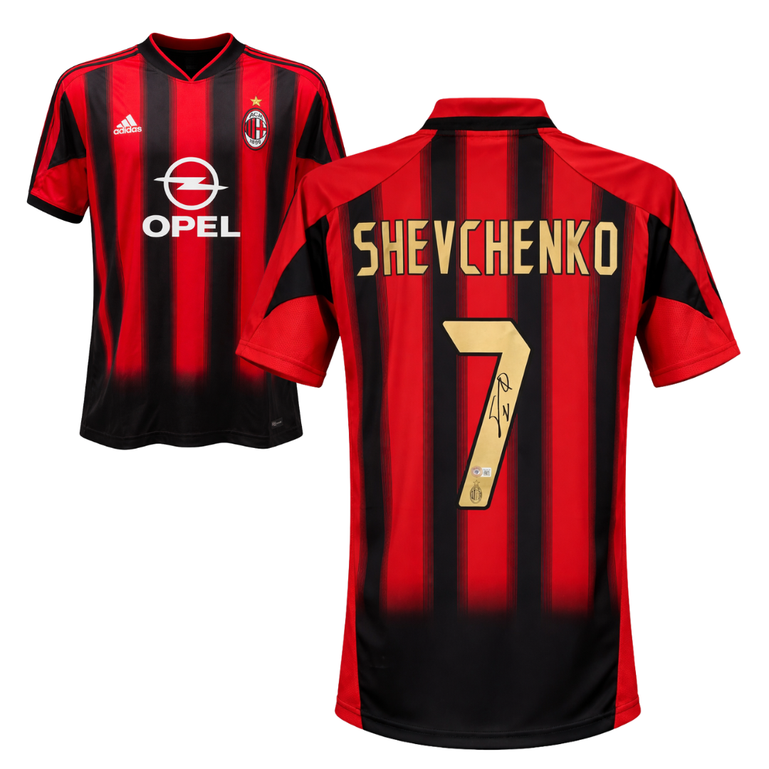 Andriy Shevchenko Signed AC Milan Soccer Jersey #7 with Beckett