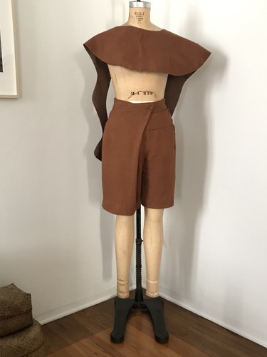 Xiao Studio Brown Linen Foldover Shorts Maryam Nassir Zadeh, Yohji Yamamoto - Picture 3 of 11
