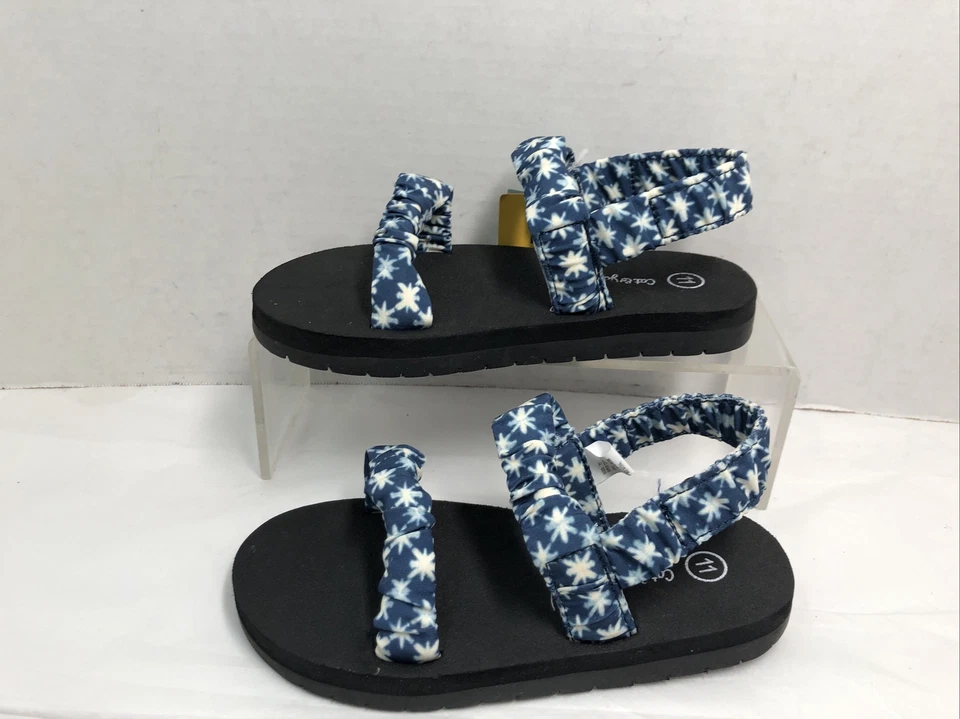 Sandalias Cat & Jack para niñas pequeñas talla 11 azul Mia azul y blanco #13 O Foto 2 de 4