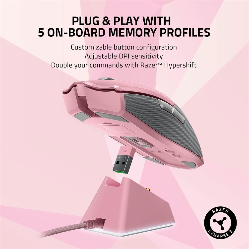 DPI Pink Razer Viper Ultimate Wireless Gaming Mouse With Charging