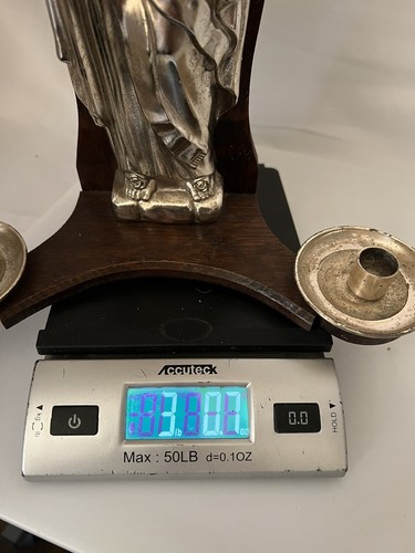 14” tall Mary Praying Statue Blessed Virgin Mary Jesus Christ Wall Candle Holder - Picture 19 of 19