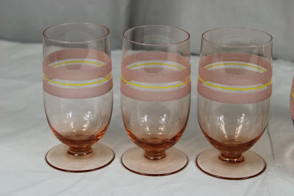B7/ altes 7 tlg. Saftservice aus Glas - Karaffe mit 6 passenden Saft Gläsern /H - Bild 4 von 4