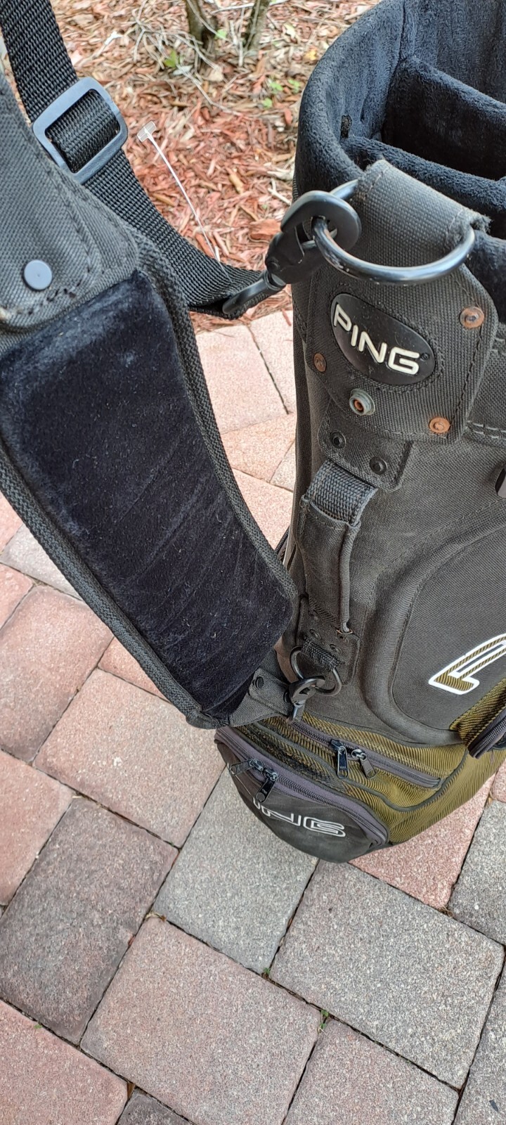 golf cart staff bag PING 6 div black shoulder strap rain cover all zip work see eBay