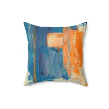 Spun Polyester Square Pillow Modern Home Art Decor