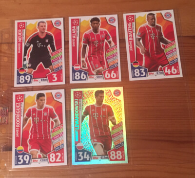 Topps Match Attax UEFA Champions League 2017-18 - Fünf FC Bayern München Karten