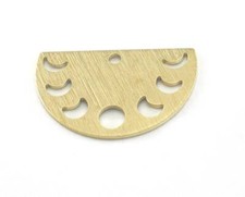 5 pcs Semi Circle Half Moon Brushed brass 22x14mm 1hole charms findings 4111-130