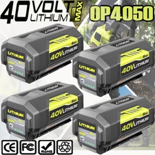 1-4 Pack For Ryobi OP40602 40V 6Ah High Capacity HP Lithium Battery With LED NEW