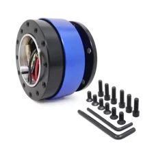New BLUE Steering Wheel Snap Off Quick Release Hub Adapter Boss kit