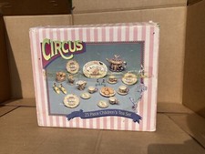 Vintage 1995 Children Circus Tea Party Set 23 Piece Mercuries Hand Painted W/Box
