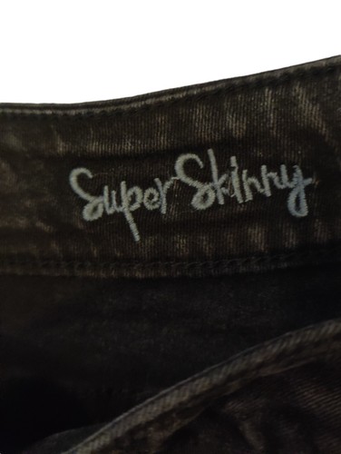 Decree womens junior jeans Black Distressed Super Skinny Slim Stretch size 15 - Picture 6 of 10
