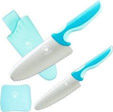 Kids Knife Set - 4 Pcs Kids Safe Cooking Knives, Round Tip, BPA-Free, Stainless