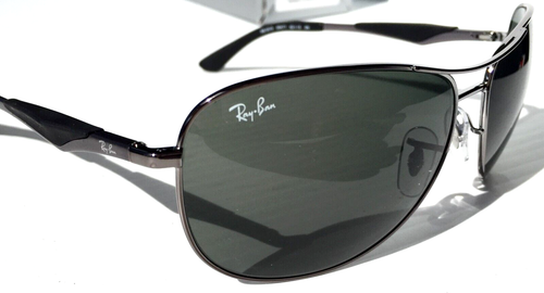 NEW Ray Ban Chrome & Black frame w G15 Green Lens Sunglass RB3519 004/71 - Picture 5 of 13
