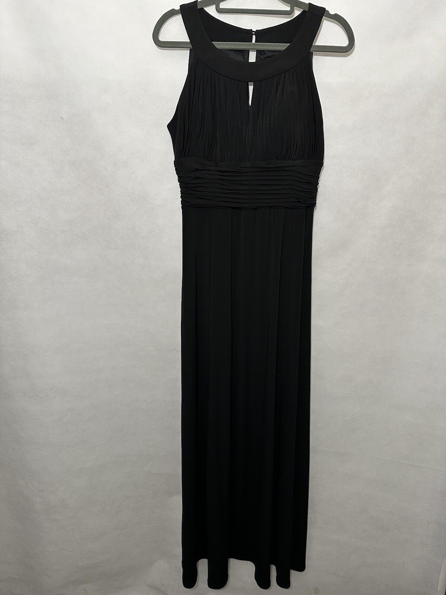 chinese dress ladies Vintage Dress Barn Black Slinky Maxi Dress with Pink Floral Graphic an   The Thrifty Hippy