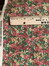 Vintage Ozark Calico Fabri-Quilt Mauve & Yellow Floral Cotton Fabric 2 Yds 12?