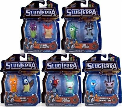 #ad #ad Slugterra Mini Figure 2 Pack SET OF 5 Slugs with Code for Exclusive Game items $29.99
