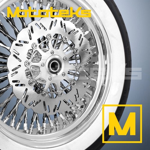 RUEDA RADIOS GRUESOS 16X3,5 52 ACERO INOXIDABLE TRENZADO PARA HARLEY SOFTAIL SPORTSTER DELANTERA - Imagen 3 de 5