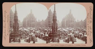Schoner brunnen mit frauenkirche, Nuremberg, Germany  Old Photo