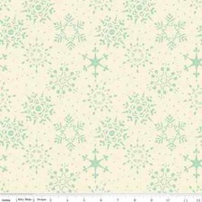 Christmas Snowflakes Fabric Adel in Winter Mint Cream Cotton Riley Blake By Yard