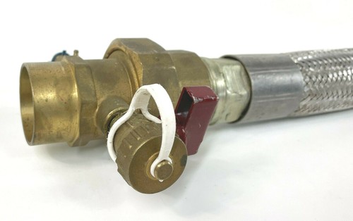 1-1/2" x 24" Aqueous 400 Braided Stainless Steel Water Heater Hose 250PSIG 250F - Picture 10 of 16