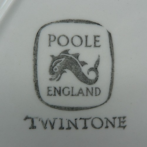 POOLE POTTERY SEPIA & MUSHROOM TV SET TRAY TENNIS PLATE 1950S TWINTONE C54 BROWN - Picture 7 of 9