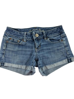 American Eagle AEO Womens Cutoff Denim Shorts Size Cuffed