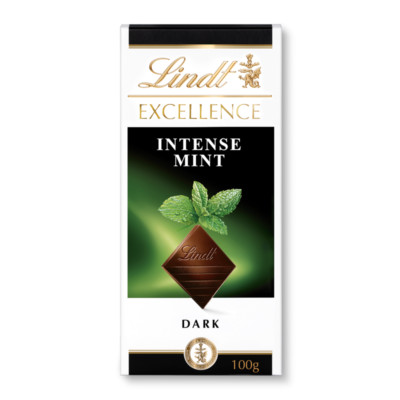   LINDT EXCELLENCE - MINT INTENSE - DARK CHOCOLATE -100G- SUPREME PREMIUM NOIR