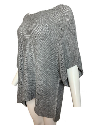 Barbara Speer Grey Open Knit Slouchy Lagenlook Jumper UK