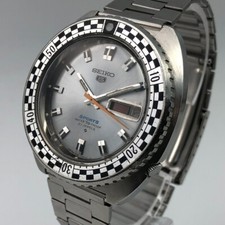 Vintage 1969 Seiko 5 Sports 6119-7170 Rally Diver Checker Flag Automatico #1992