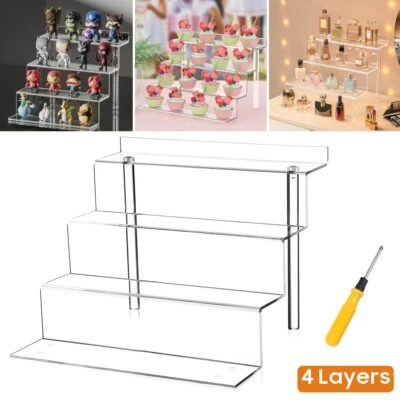 9 Inch 4 Tier Display Stand Acrylic Shelf for Funko POP Figures Organizer