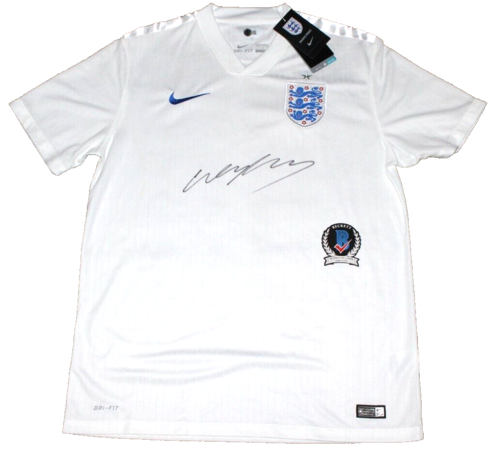 WAYNE ROONEY SIGNED AUTHENTIC ENGLAND WORLD CUP JERSEY BECKETT COA