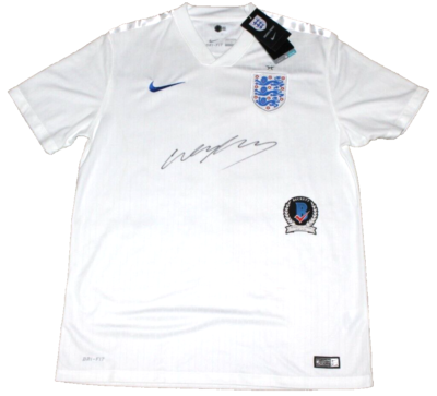 WAYNE ROONEY SIGNED AUTHENTIC ENGLAND WORLD CUP JERSEY BECKETT COA