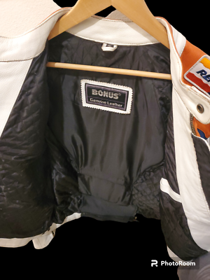 Vintage Repsol Leather Racing Jacket | XL | White | Men