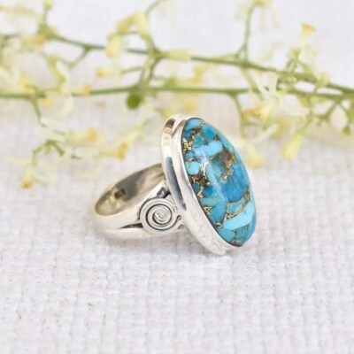 Turquoise Rings For Women Navajo Turquoise Ring Sterling Silver