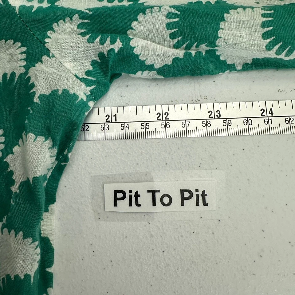 Roberta Roller Rabbit Womens Pullover Cotton Top Size M Tunic Green White Beachy - Image 4 of 4