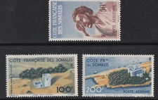 SOMALI COAST (DJIBOUTI) 1947 MLH AIR MAIL GOVERNOR'S MANSION FRONTIER POST