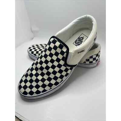 VANS Asher Classic Slip On Black Checkerboard Skateboarding 
